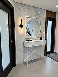 80X100 Cm Ayna + 90x30x100 Cm Dresuar | Beyaz Metal |  | ZDesignHome