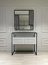 90 CM AYNA, 90X35X100 CM DRESUAR SİYAH (RAF FÜME CAM) Z19