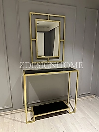 80X60 CM AYNA, 90X30X100 CM GOLD DRESUAR (SİYAH CAM)