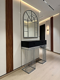 80x100 Cm Ayna + 90x30x100 Cm Dresuar Takımı | Siyah Metal Dresuar ZDesignHome Z84