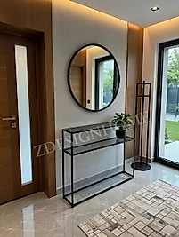 90 Çap Ayna + 90X20X120 Cm Dresuar Takım Zdesignhome