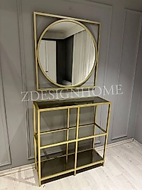 85 Cm Ayna + 95X30X90 Cm Dresuar Gold