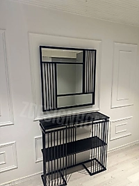 90 Cm  Ayna, 90X30x100 Cm Dresuar( Raf Siyah Cam)