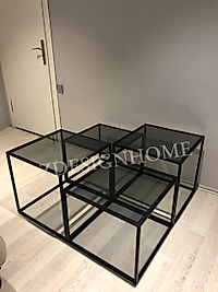 4'lü  Ayrılabilen Metal Orta Sehpa Zdesignhome