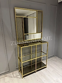 90 Cm Ayna + 90X30X95 Cm Dresuar Gold Takım