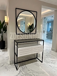 85 CM AYNA, 90X35X100 CM DRESUAR SİYAH (RAF FÜME CAM)  Z18