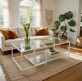 Metal Beyaz Z01 Orta Sehpa