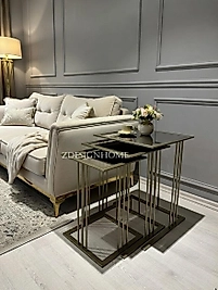 Eskitme Gold 3’lü Sehpa | Şık ve Modern Tasarım – ZDesignHome