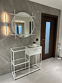 85 Cm Ayna + 90x30x100 Cm Dresuar | Beyaz Metal |  | ZDesignHome