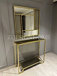 90 CM AYNA, 90X30X100 CM DRESUAR GOLD  (RAF BRONZ AYNA)