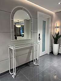 Nore Dresuar & Ayna Takımı Beyaz | Modern Metal Dresuar – ZDesignHome