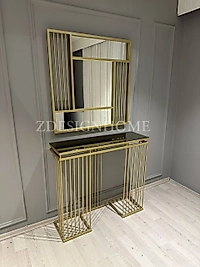 90 Cm Ayna + 90X30X100 Cm Dresuar Gold Takım Zdesignhome (AÇIKLAMAYI OKUYUNUZ)