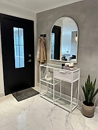 80X100 Cm Ayna + 90x30x100 Cm Dresuar | Beyaz Metal |  | ZDesignHome