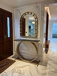 Velora Dresuar & Ayna Takımı Gold | Modern Metal Dresuar – ZDesignHome