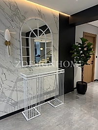 ZDesignHome Beyaz Dresuar & Ayna Z13 90x30x100 cm – 80x100 cm Ayna