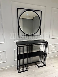 85 Cm  Ayna, 90X30x100 Cm Dresuar( Raf Siyah Cam)