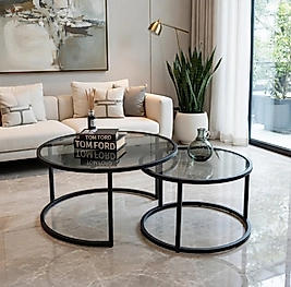 Yuvarlak Orta Sehpa Model Zdesignhome (Füme Cam)