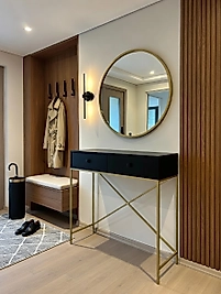 90 Cm Ayna + 90x30x100 Cm Dresuar | Gold Metal | ZDesignHome Z40